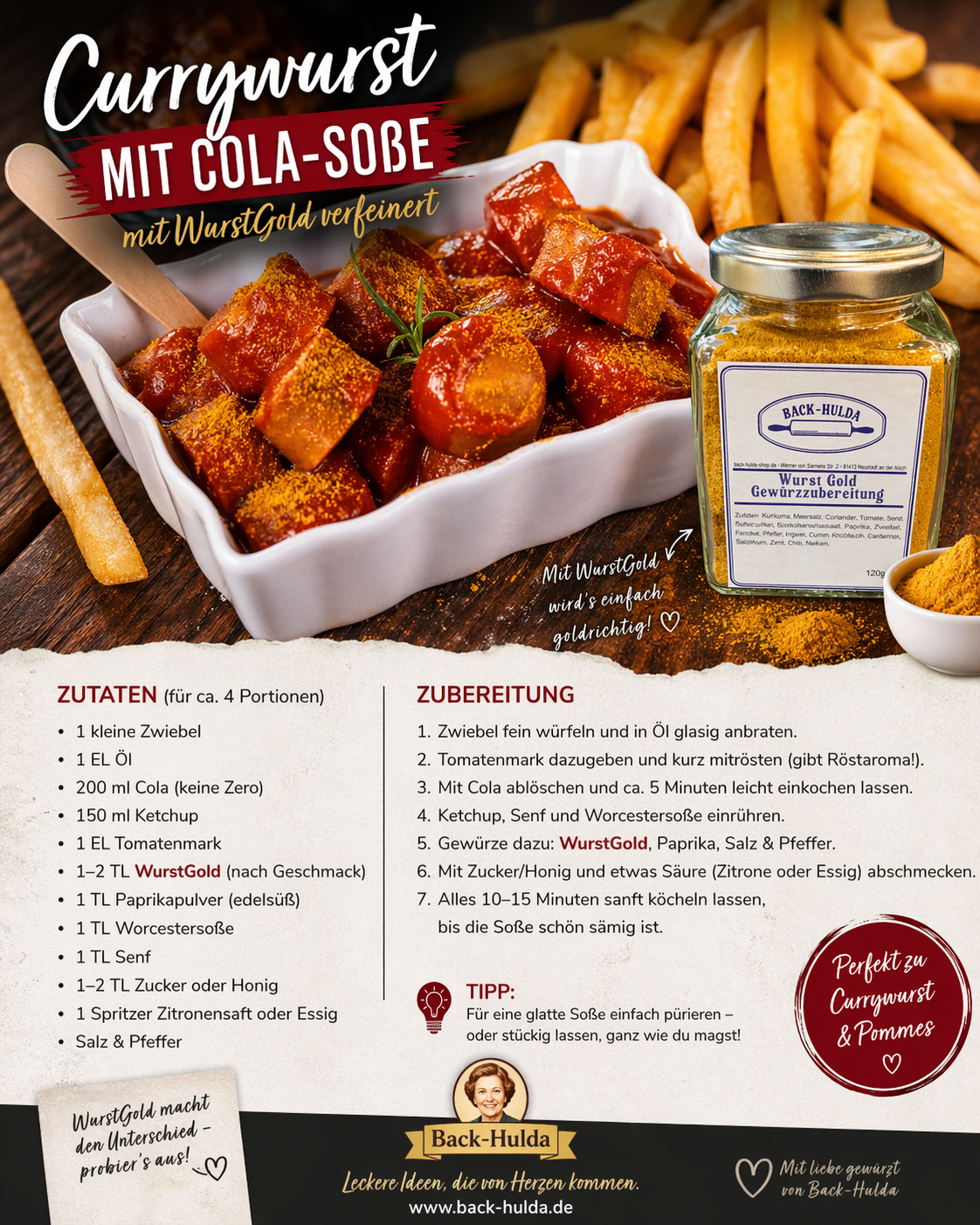 Wurst Gold - Der Kultgeschmack für deine Currywurst. 250g Nachfüllpack