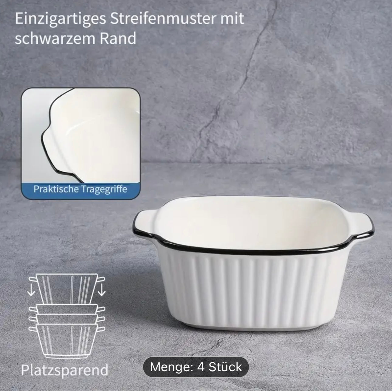 Vielseitiges Keramik-Backform-Set (4-teilig)-Ideal für den Airfryer