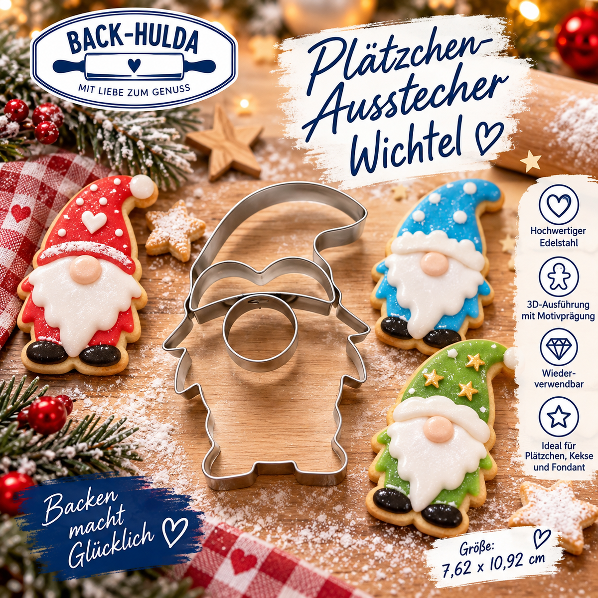 3D Plätzchenausstecher „Wichtel“ – Weihnachtszauber zum Ausstechen