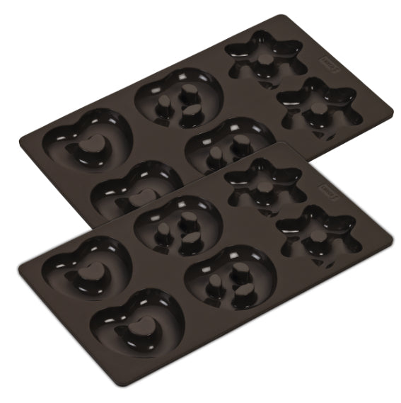 Lurch Lebkuchen Flexi®️ From-Brezeln, Herzen, Sterne, 2er Set| Original FLEXI®FORM Silikon, 15 Jahre Garantie