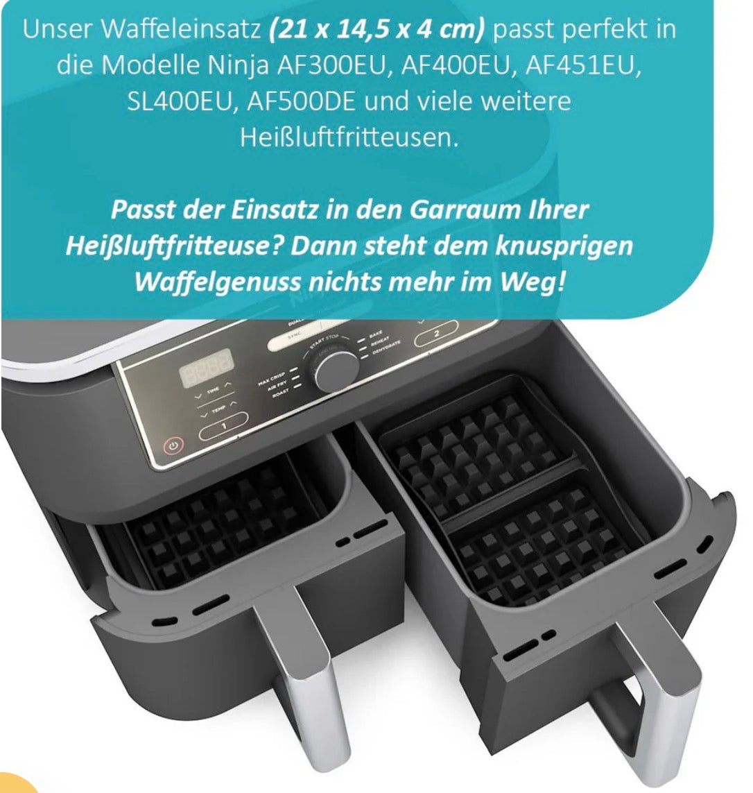 ZauberFry | Backform Waffeleinsatz kompatibel mit Ninja Airfryer (2er-Set)