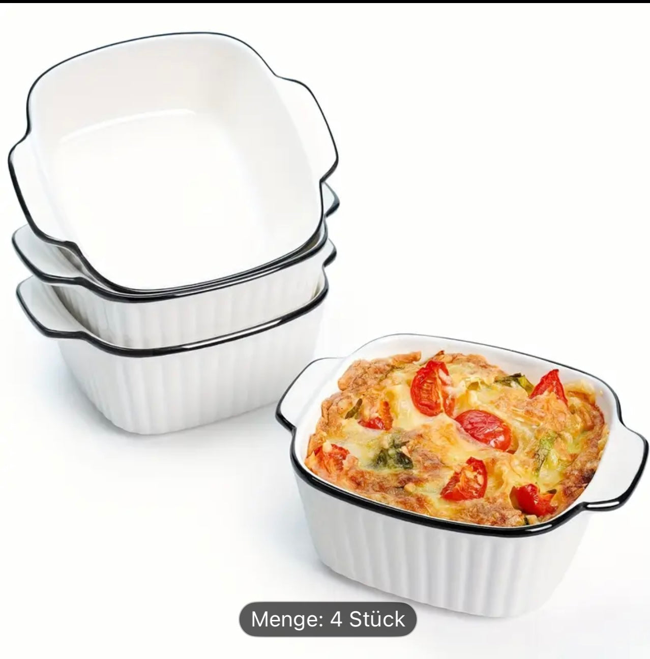 Vielseitiges Keramik-Backform-Set (4-teilig)-Ideal für den Airfryer – Back-Hulda-Shop