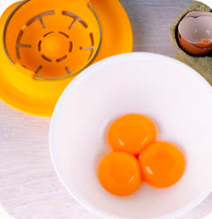 LURCH Ei-Trenner Silikon lemonade Leichtes Trennen von Eigelb und Eiweiß Für verschiedene Schalen & Tassen geeignet Mit praktischer Aufschlagkante aus Edelstahl Mit UV ProTech Oberflächenveredelung Spülmaschinengeeignet