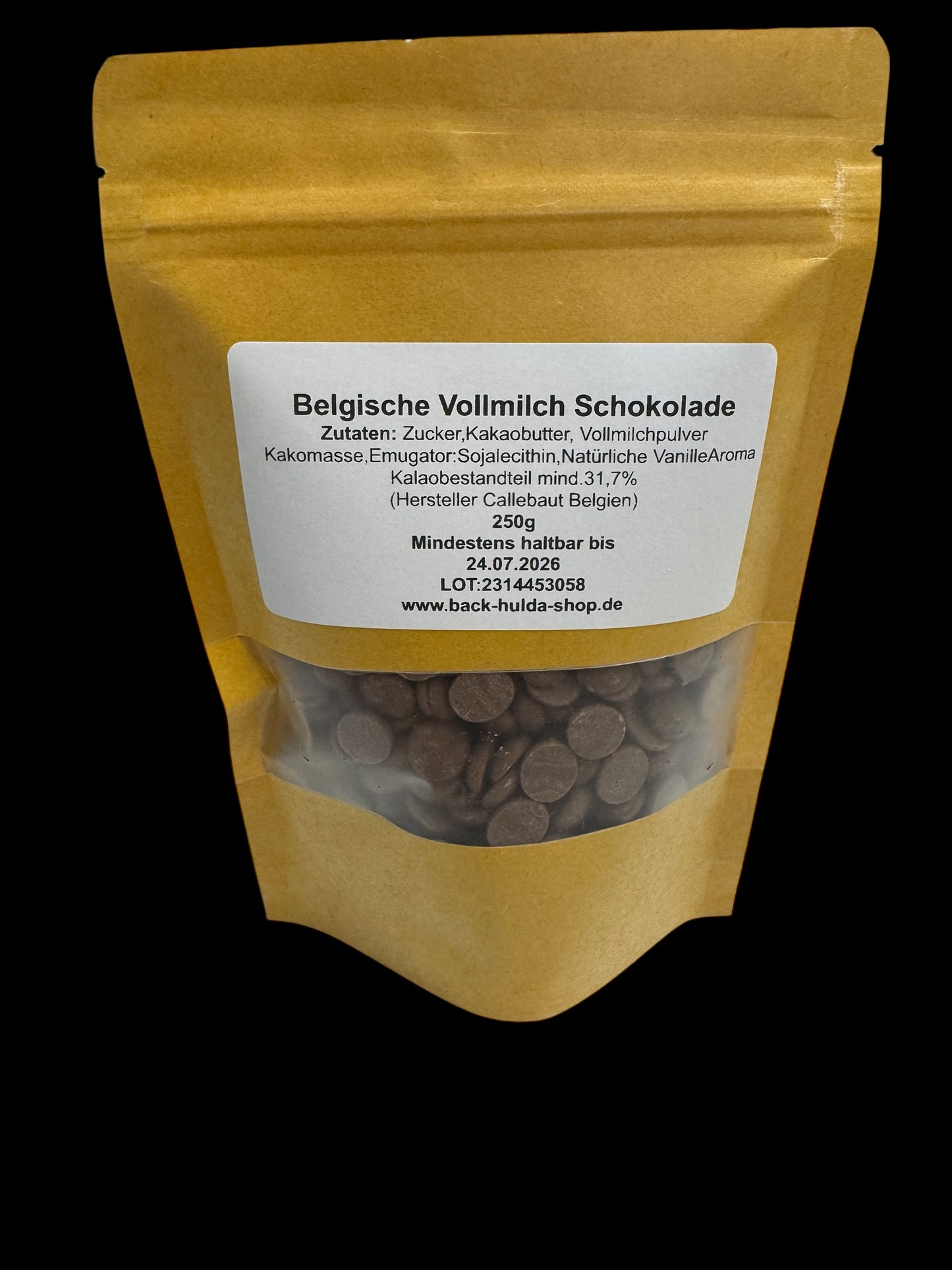 Exquisite Belgische Vollmilch Schokolade von Callebaut in Tropfenform, 250g