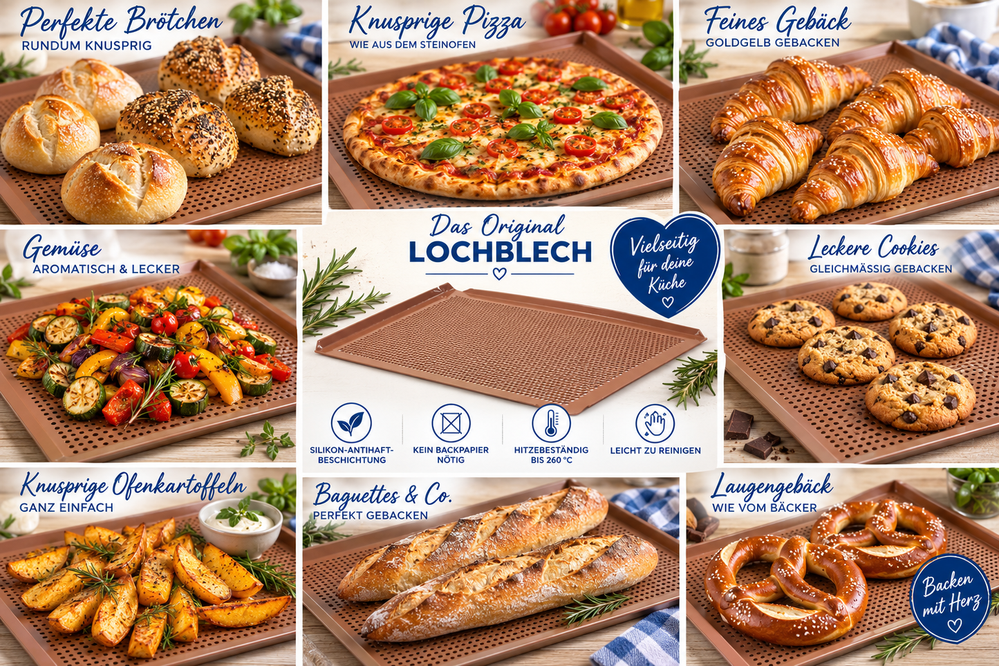 Lochblech mit Silikon Antihaftbeschichtung „Made in Germany“