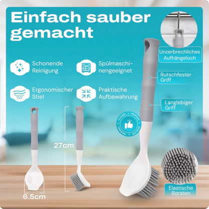 WunderFry® Reinigungsbürste mit Silikonborsten für Airfryer, Kontaktgrill & Pfannen