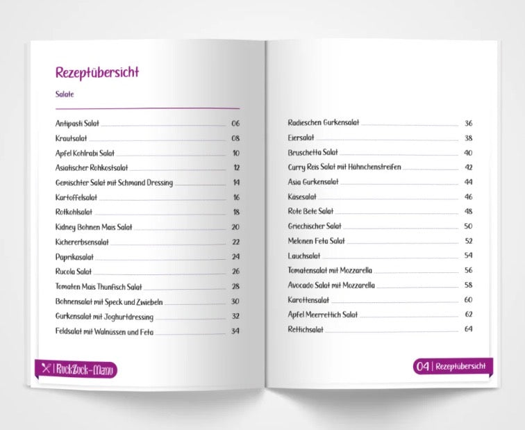 Salat-Set mit Olivenholz Salatbesteck,Salatschüssel,4 Schalen & Rezeptheft „RuckZuck-Salate“