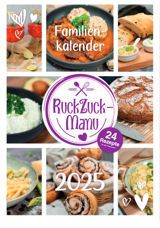 Ruckzuck-Manu 2025 Kalender mit 24 Rezepten