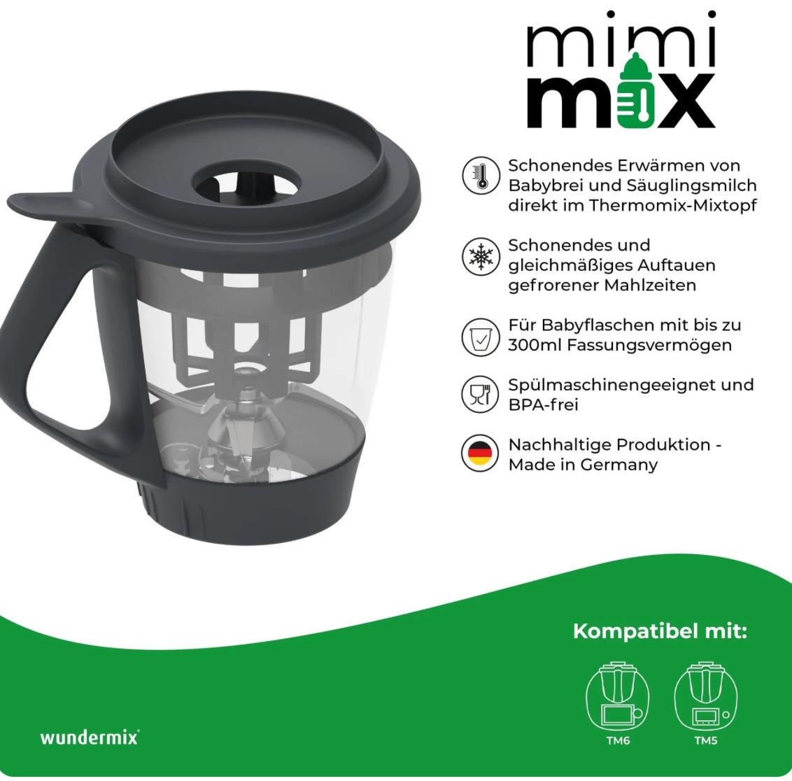 Mimimix® | Babyflaschenwärmer für Thermomix TM7, TM6, TM5