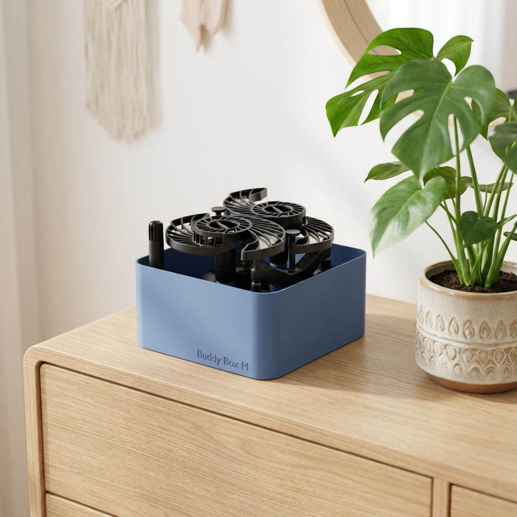 Buddy Box M & Buddy #1 - Set-Maximal organisiert Minimaler Platzbedarf-Arctic Blue,Pistachio Green,Midnight Black,Stone Grey
