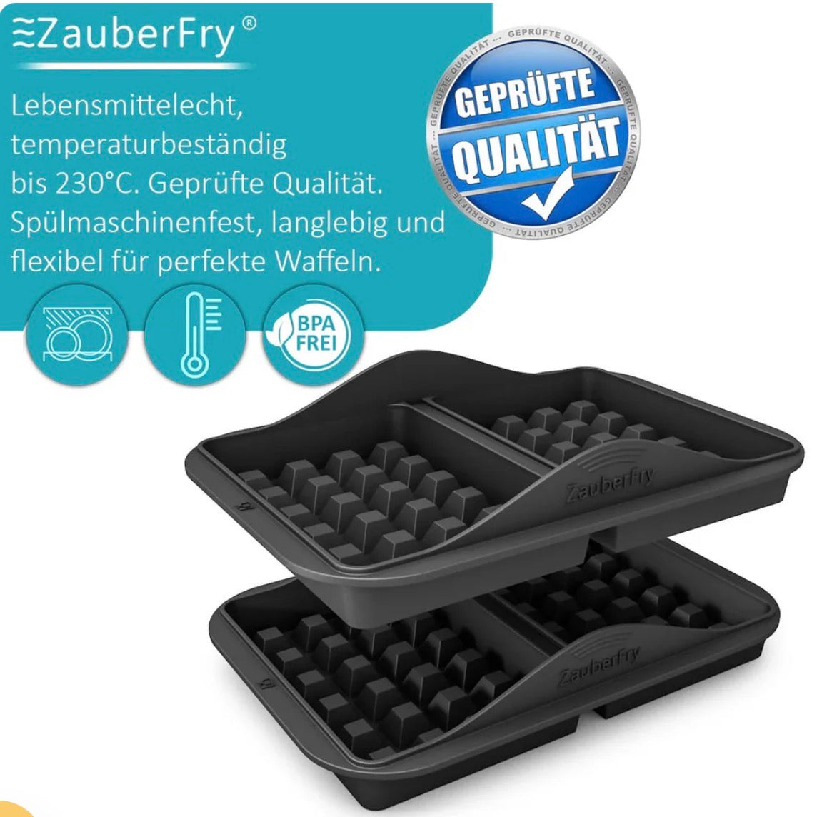 ZauberFry | Backform Waffeleinsatz kompatibel mit Ninja Airfryer (2er-Set)