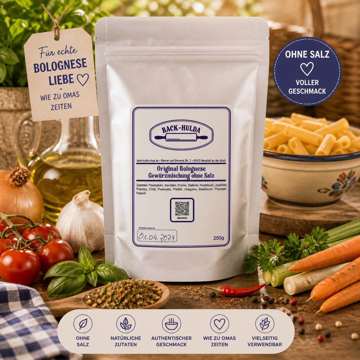 Original Bolognese Gewürzmischung – ohne Salz, 250g echte Bolognese Liebe-Rezept in der Beschreibung