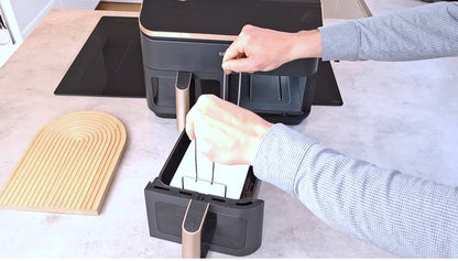 WunderFry® Airfryer-Pizzastein mit Edelstahlrahmen