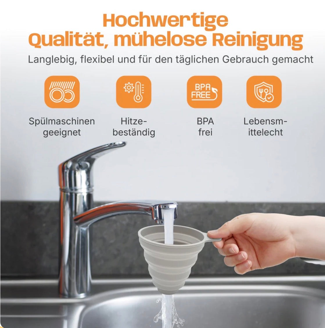 Silikon-Trichter für Monsieur Cuisine Smart, Connect, Trend & Compact