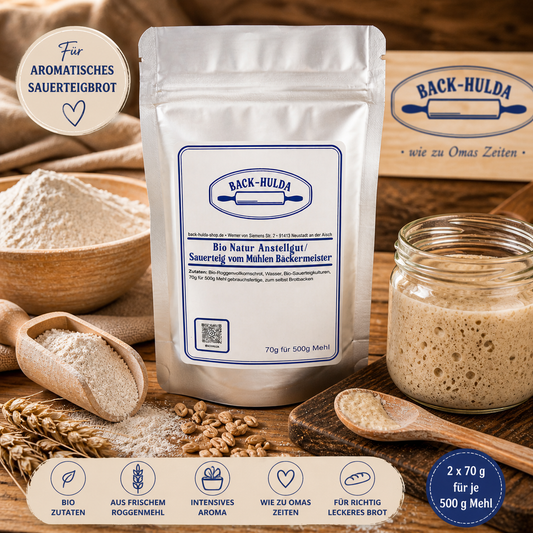 Bio Natur Anstellgut – Sauerteig vom Mühlen Bäckermeister, 2x70g (für je 500g Mehl)