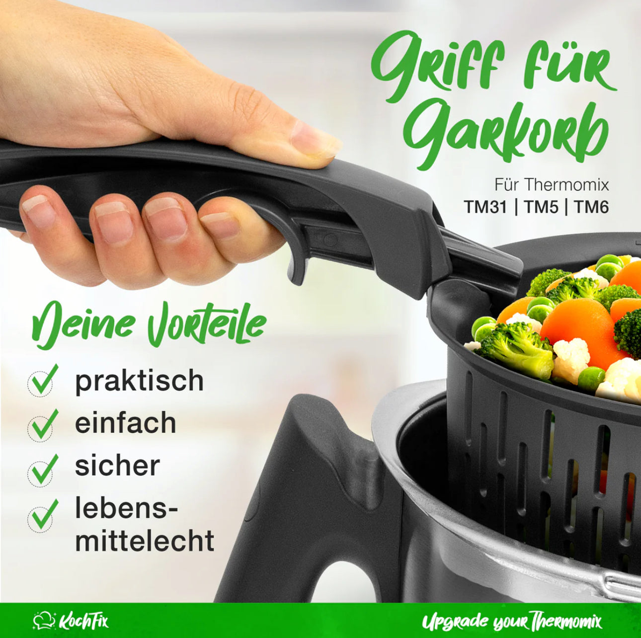 KochFix Garkorb-Griff für Thermomix-Gareinsatz TM6, TM5, TM31