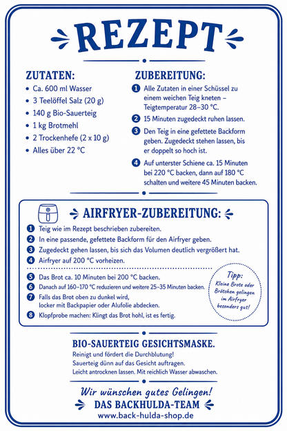 Bio Natur Anstellgut – Sauerteig vom Mühlen Bäckermeister, 2x70g (für je 500g Mehl)