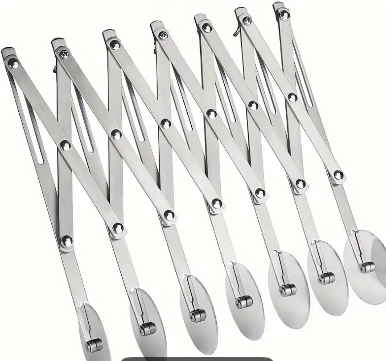 Mehrfach-Teigschneider aus Edelstahl-7 Rollen, ausziehbar bis 70cm