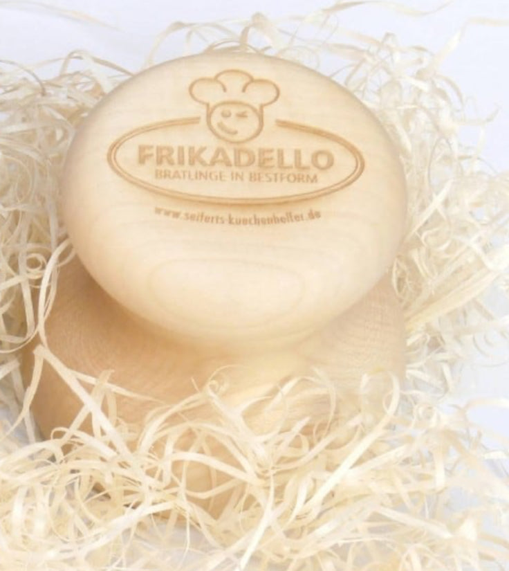 FRIKADELLO MINI, für 60g Bratlinge. Ein Fränkisches Original!                            In Handumdrehen sind Deine Frikadellen und Bratlinge gleichmäßig geformt. Ideal für dein Buffet oder deiner Party! Inkl. Antihaft-Trennblätter 100Stück!