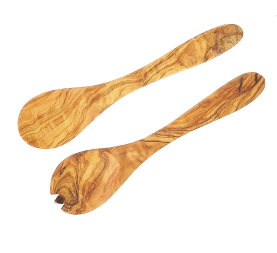 Salatbesteck Olivenholz 21 cm von Hofmeister®️ Germany, auch im Set erhältlich.