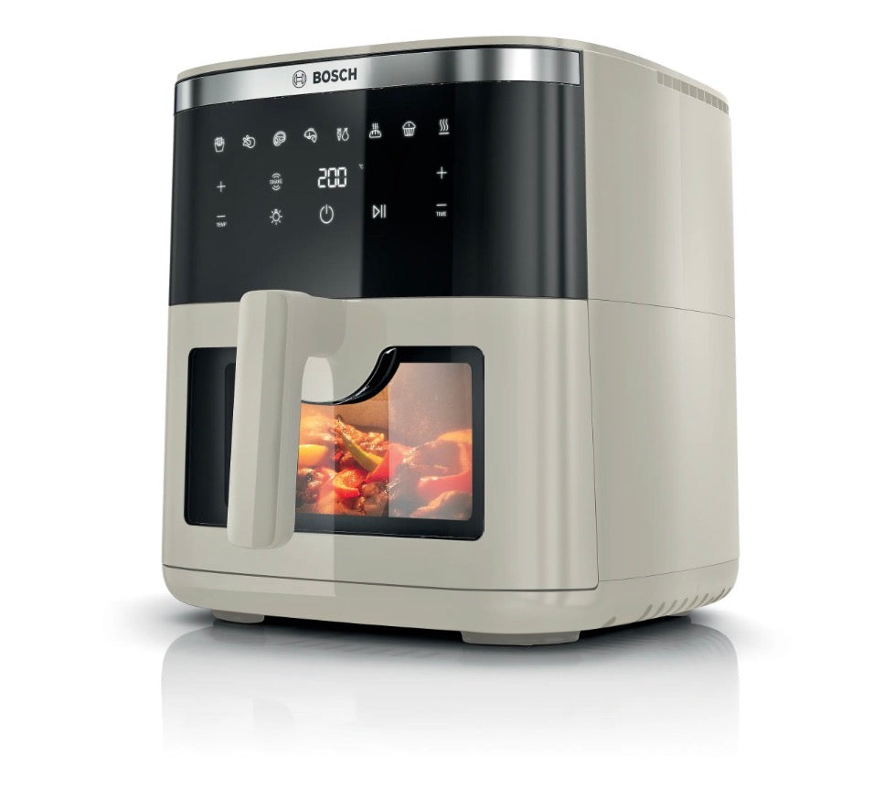 Bosch Airfryer dark Cream oder Schwarz-XXL 7,2 L Kapazität: bequem bis zu 5 Portionen kochen. Ohne vorheizen direkt starten.