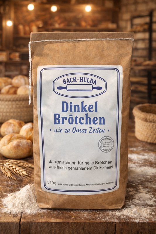 Meine Dinkel Brötchen 510g Backmischung aus frisch gemahlenen Dinkelmehl und per Hand liebevoll von meiner Mühle abgefüllt. Wird wöchentlich frisch von der Nachbarsmühle abgefüllt!