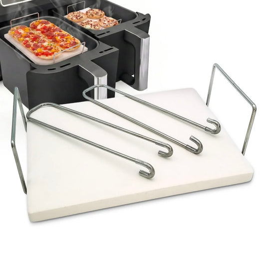 WunderFry® Airfryer-Pizzastein mit Edelstahlrahmen
