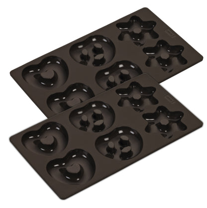 Lurch Lebkuchen Flexi®️ From-Brezeln, Herzen, Sterne, 2er Set| Original FLEXI®FORM Silikon, 15 Jahre Garantie