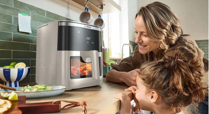 Bosch Airfryer dark Cream oder Schwarz-XXL 7,2 L Kapazität: bequem bis zu 5 Portionen kochen. Ohne vorheizen direkt starten.