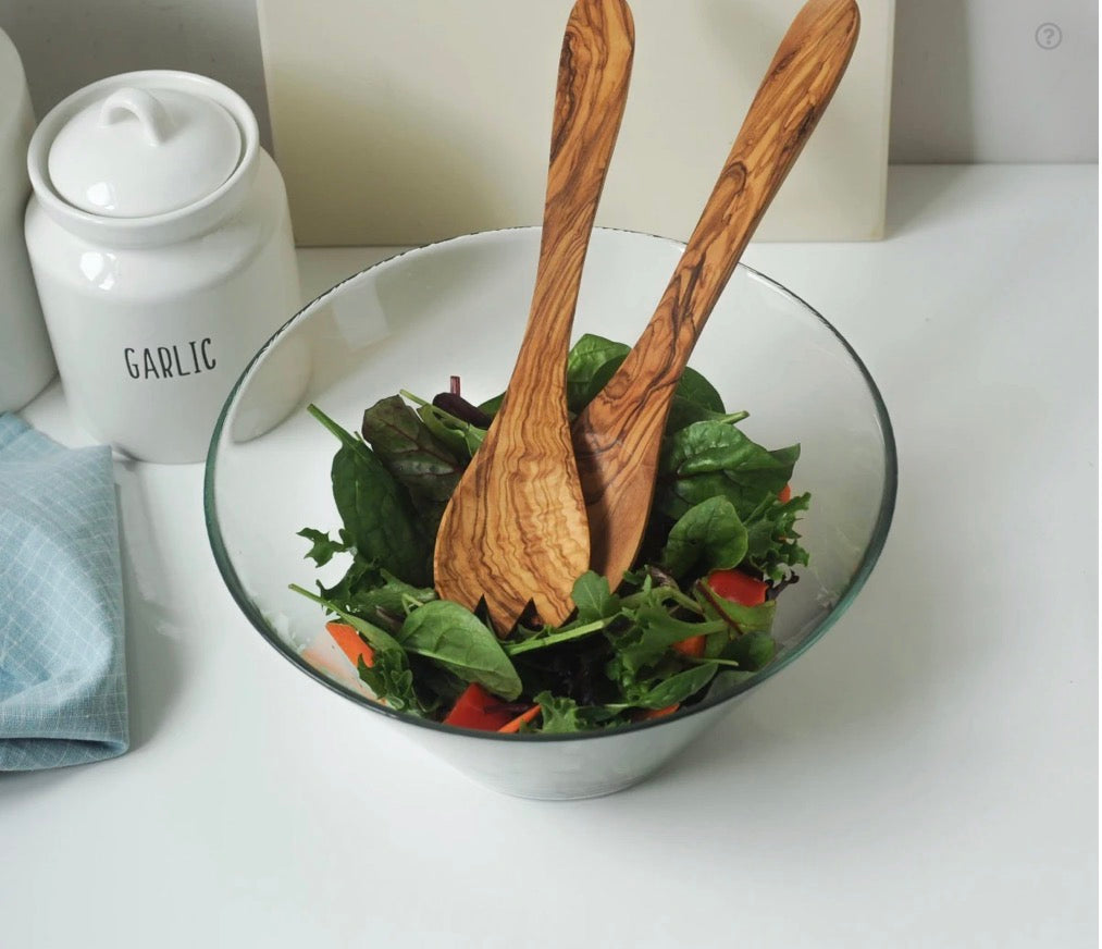 Salatbesteck Olivenholz 21 cm von Hofmeister®️ Germany, auch im Set erhältlich.