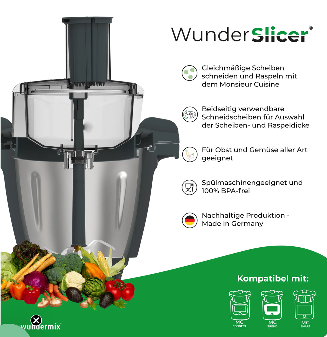 WunderSlicer®️ Gemüseschneider für Monsieur Cuisine Connect, Trend & Smart