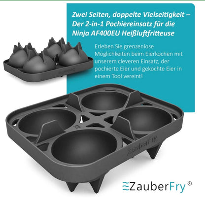 ZauberFry | 2-in-1 Pochiereinsatz und Eierkocher für Ninja AF400EU, AF451EU, AF500DE und SL400EU