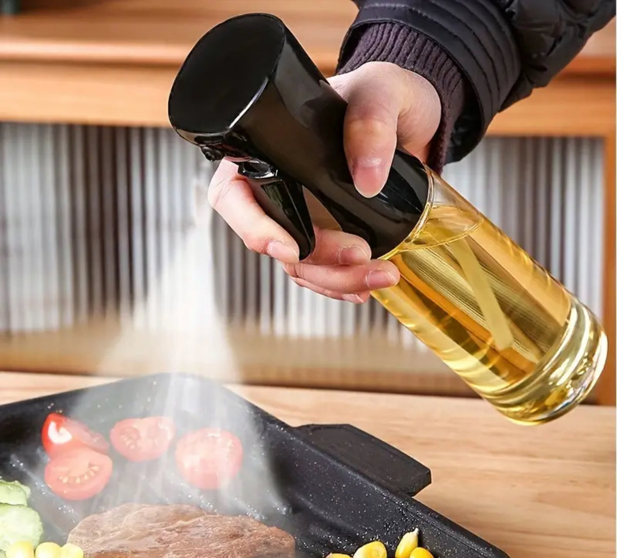 Sprühflasche 200ml, für Öl, Essig und Wasser, kein Glas, in Schwarz od – Back-Hulda-Shop