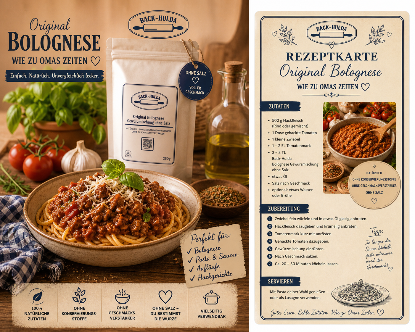 Original Bolognese Gewürzmischung – ohne Salz, 250g echte Bolognese Liebe-Rezept in der Beschreibung