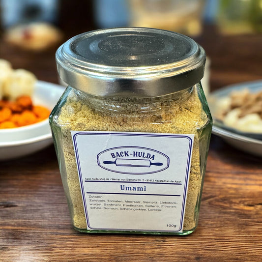 Umami – die Seele des guten Geschmacks - Wird wöchentlich frisch von der Gewürzmühle (5km von uns)abgefüllt! 100g im Quadrat Glas