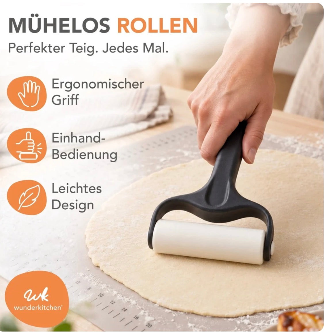 RollPro® V2 | Teigroller mit zwei unterschiedlich großen Walzen & Aufsätze