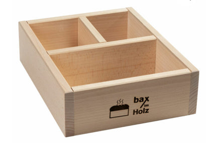 Der Bax im Holz Holz-Backrahmen „einfach“ aus naturbelassenem, massivem Buchenholz. Inklusive passender Trennwand für zwei Brote je 250g.Siehe auch großen Backrahmen im Shop