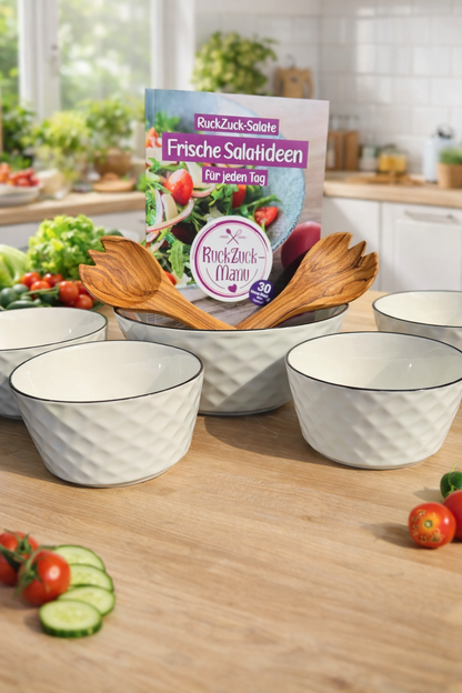 Salatbesteck Olivenholz 21 cm von Hofmeister®️ Germany, auch im Set erhältlich.