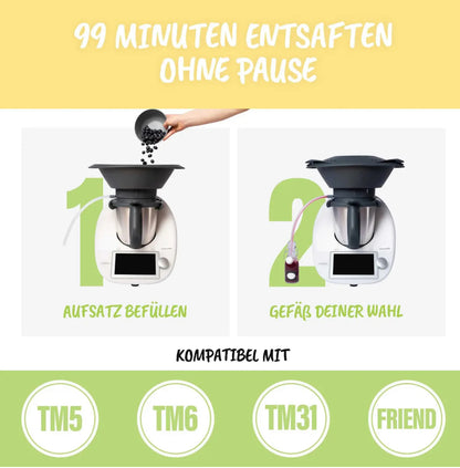 Dampfentsafter-Aufsatz von MixFino® für Thermomix TM6, TM5, TM31 und TM Friend