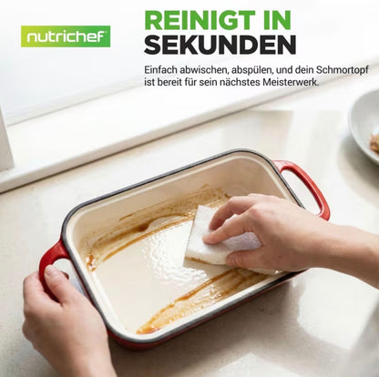 🍞 Back-Hulda Premium Brotback- & Schmortopf Set. Backe knusprige Brote wie vom Bäcker – ganz einfach zuhause! 1 Paar hochwertige Silikon-Backhandschuhe
Hitzebeständig und rutschfest für sicheres Arbeiten am heißen Ofen.