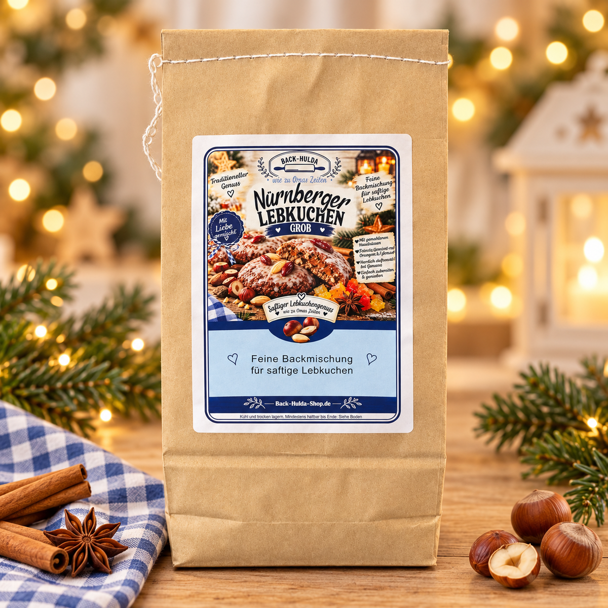 Nürnberger Elisenlebkuchen-Backmischung „Grob“ 1000g