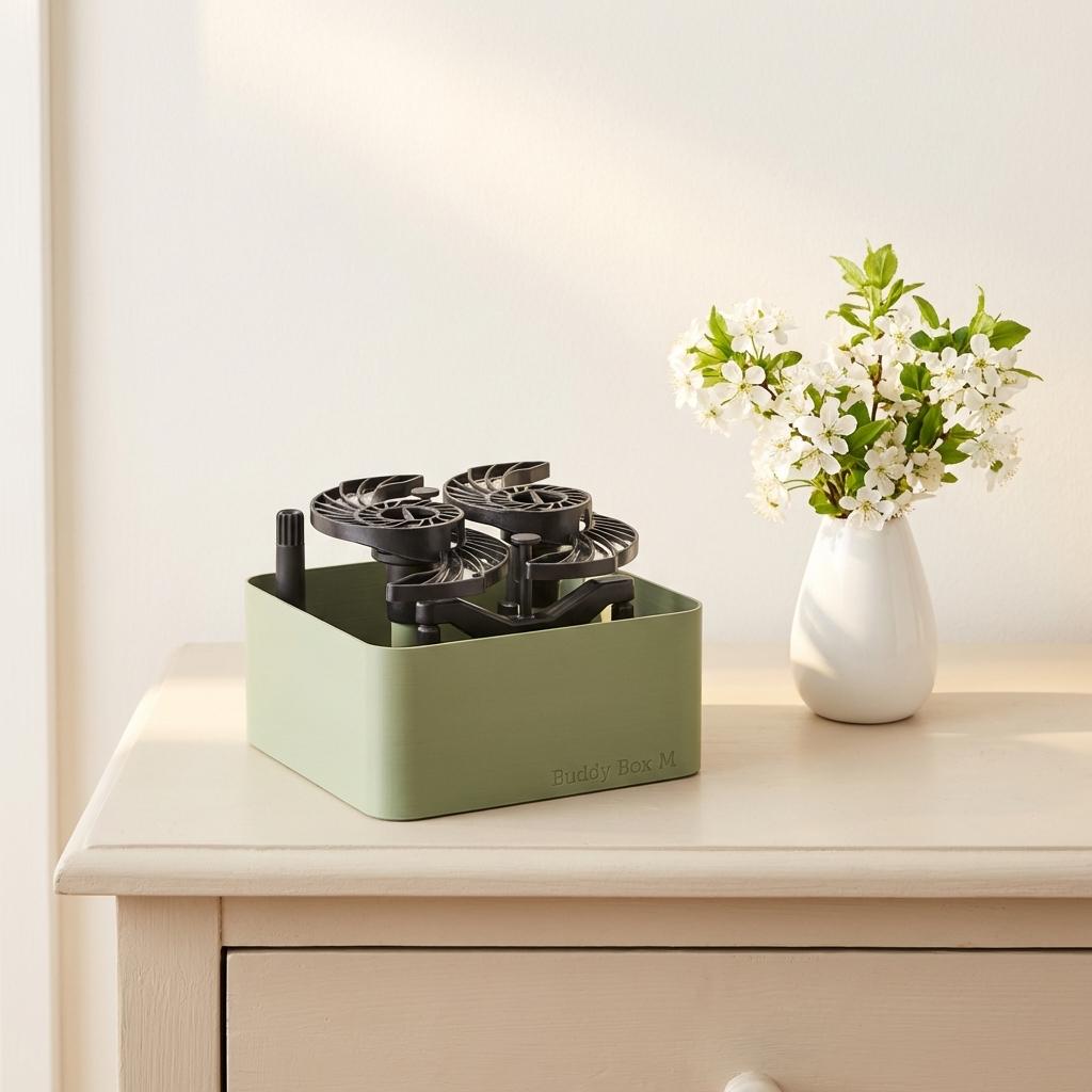 Buddy Box M & Buddy #1 - Set-Maximal organisiert Minimaler Platzbedarf-Arctic Blue,Pistachio Green,Midnight Black,Stone Grey