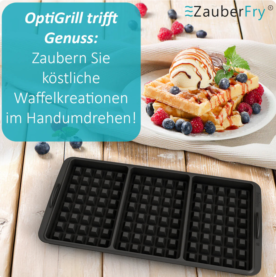 ZauberFry - Waffeleinsatz für OptiGrill XL