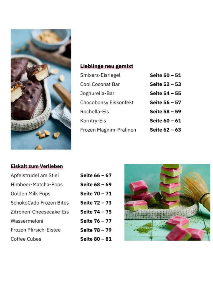 „Eis dich glücklich“ – Das Rezeptbuch für deinen Thermomix®*
Eisgenuss ohne schlechtes Gewissen! Entdecke über 30 fitgemixte Rezepte – von fruchtigen Sorbets über cremiges Vanilleeis bis hin zu veganen und Low-Carb-Varianten. Alles ohne Industriezucker!