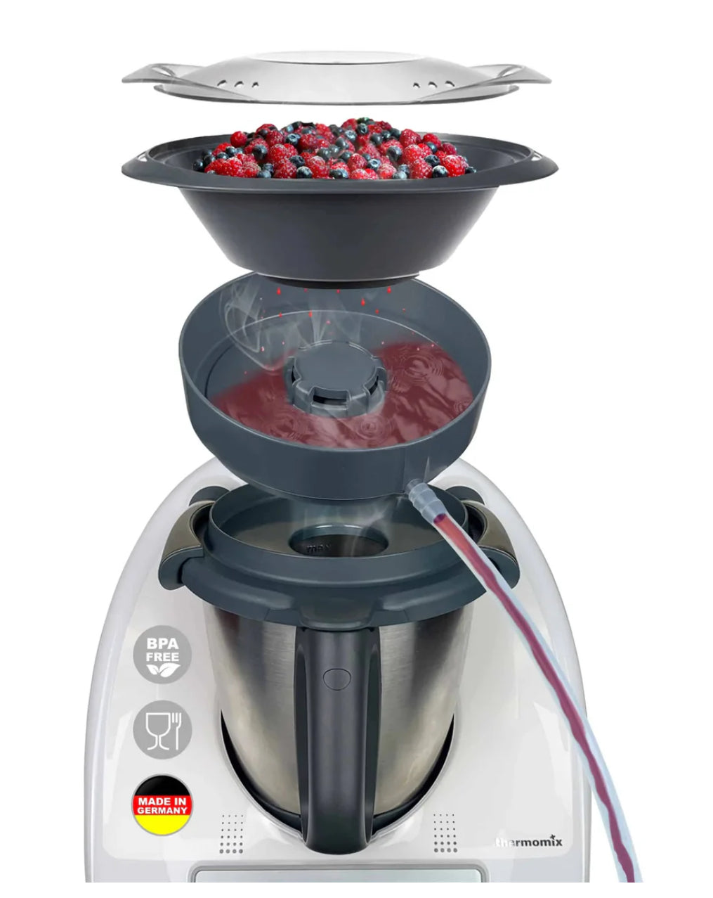 Dampfentsafter-Aufsatz von MixFino® für Thermomix TM6, TM5, TM31 und TM Friend