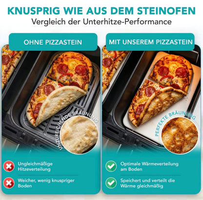 WunderFry® Airfryer-Pizzastein mit Edelstahlrahmen