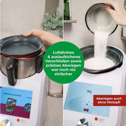 WunderCover® | Frischhalte-Deckel mit Wiegefunktion für Monsieur Cuisine Smart, Trend und Connect