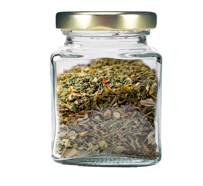 Quadratglas Twist-Off-Glas mit Silberdeckel