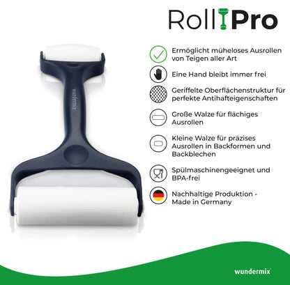 Wundermix© RollPro© | Teigroller mit zwei unterschiedlich großen Walzen