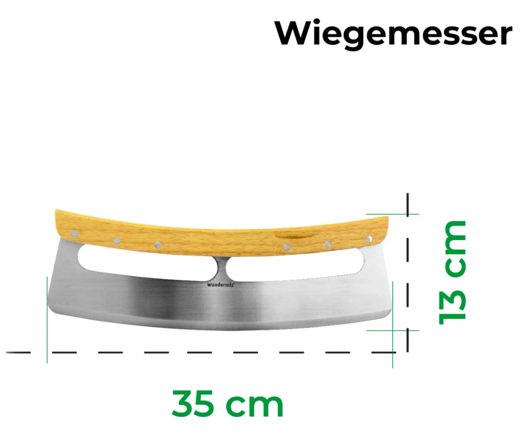 Wundermix© Pizza-Wiegemesser mit Bambus-Holzgriff